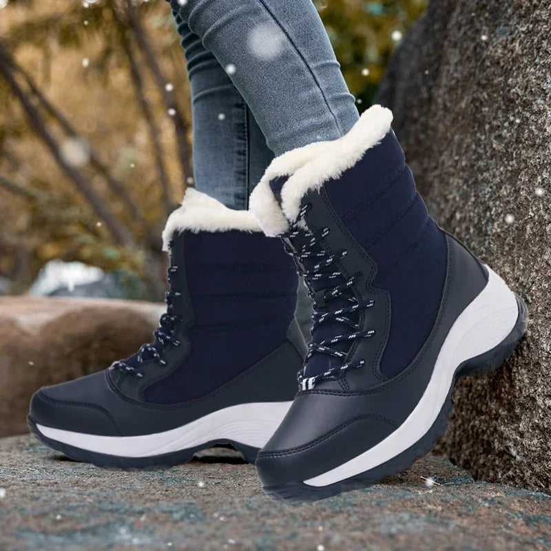 Fur-Lined Platform Snow Boots for Women – Cozy & Stylish Winter Footwear