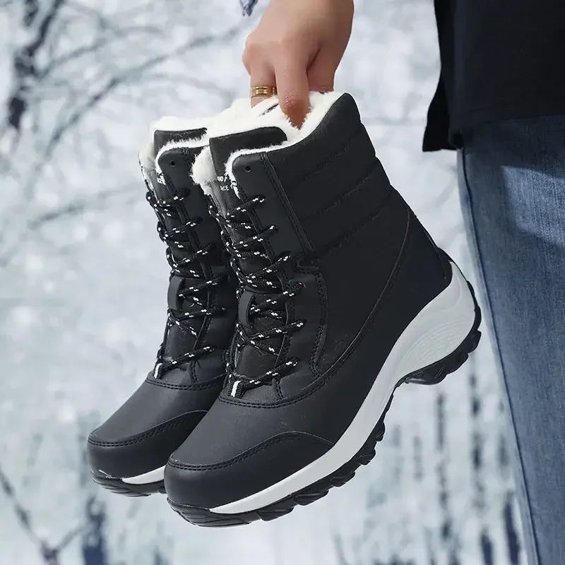 Fur-Lined Platform Snow Boots for Women – Cozy & Stylish Winter Footwear