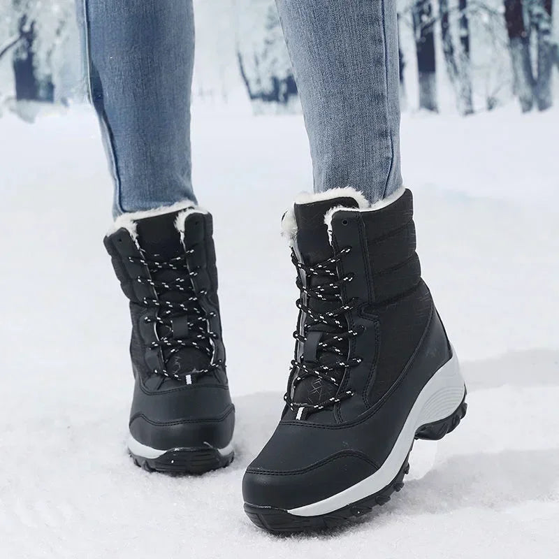 Fur-Lined Platform Snow Boots for Women – Cozy & Stylish Winter Footwear