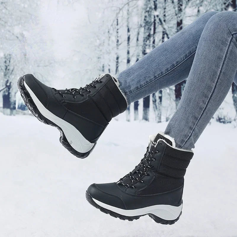 Fur-Lined Platform Snow Boots for Women – Cozy & Stylish Winter Footwear