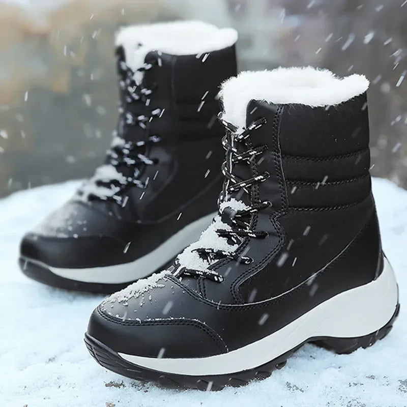 Fur-Lined Platform Snow Boots for Women – Cozy & Stylish Winter Footwear