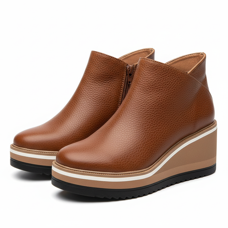 Women’s Platform Wedge Ankle Boots – Casual Slip-On Shoes Bareroots Footwear