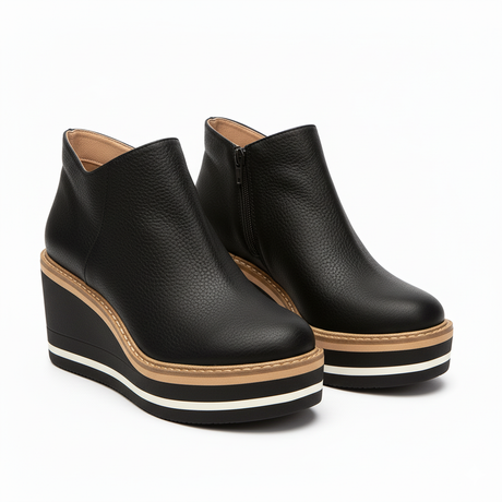 Women’s Platform Wedge Ankle Boots – Casual Slip-On Shoes Bareroots Footwear