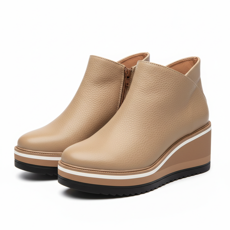 Women’s Platform Wedge Ankle Boots – Casual Slip-On Shoes Bareroots Footwear