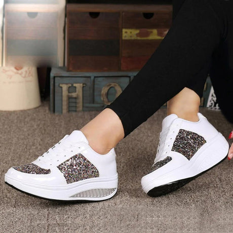 Glitter Platform Sneakers for Women – Stylish & Comfortable Casual Footwear