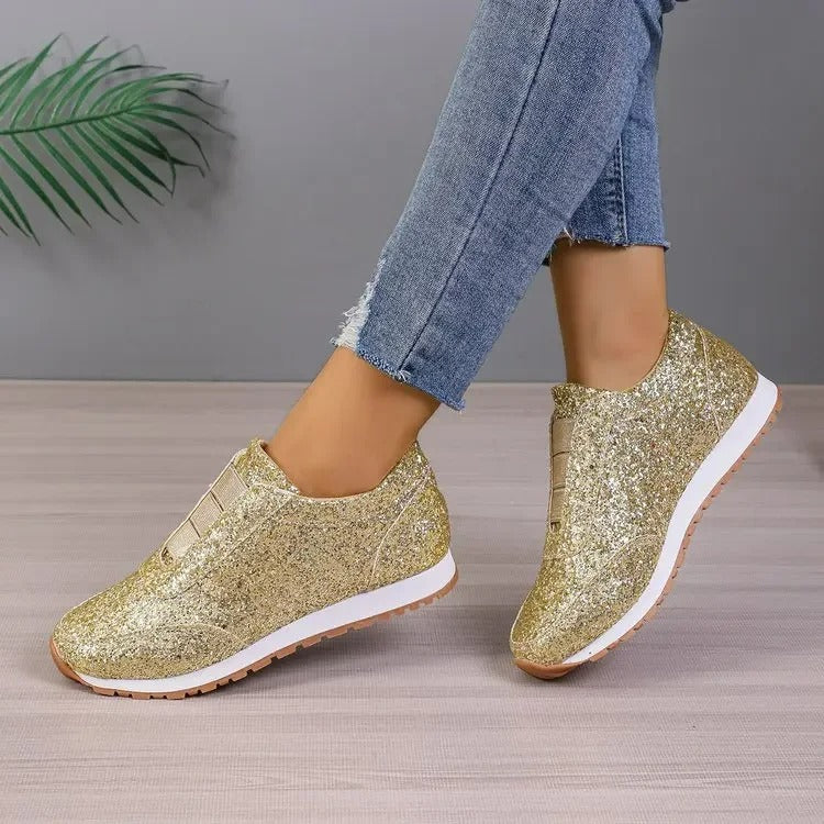 Glitter Slip-On Sneakers for Women – Stylish & Comfortable Footwear