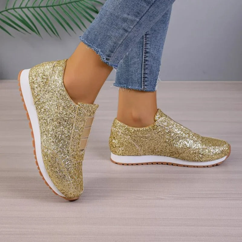 Glitter Slip-On Sneakers for Women – Stylish & Comfortable Footwear