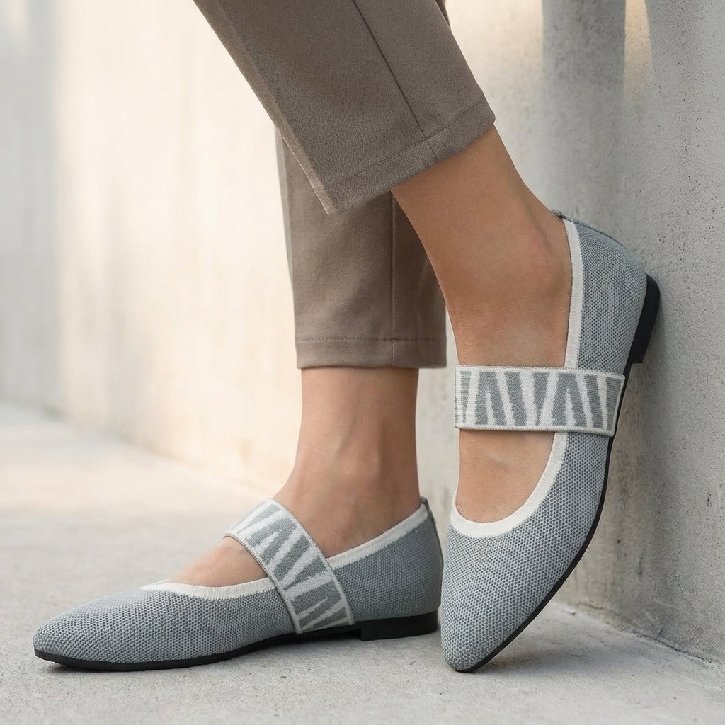 Pointed Toe Strap Flats – Breathable Casual Comfort Walking Shoes