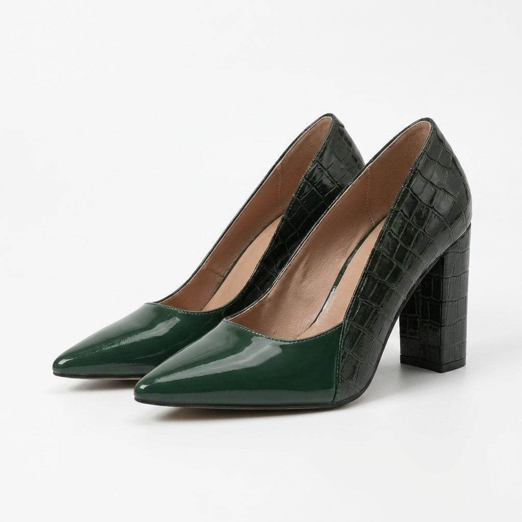 Pointed-Toe Block Heel Pumps for Women – Elegant & Comfortable