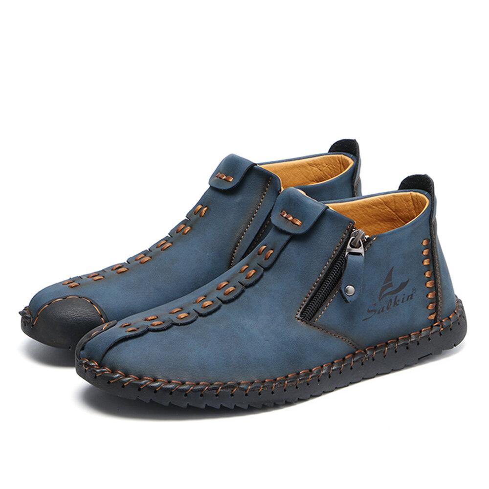 Hand-Sewn Ankle Boots for Men – Soft & Comfortable Slip-On Design 6