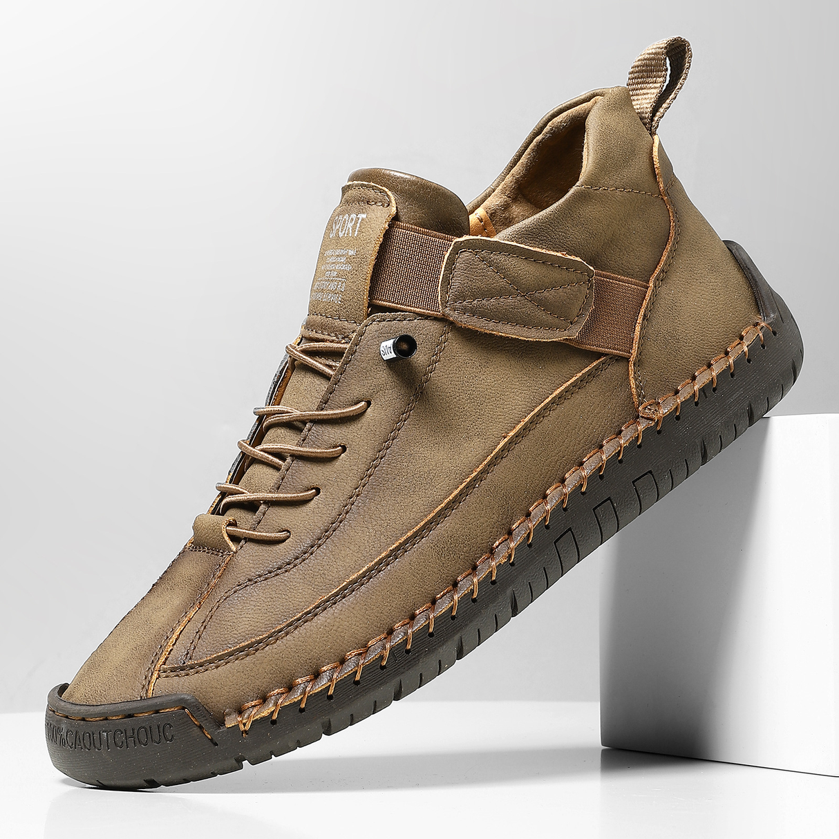 Hand-Stitched Trainers for Men – Soft & Non-Slip