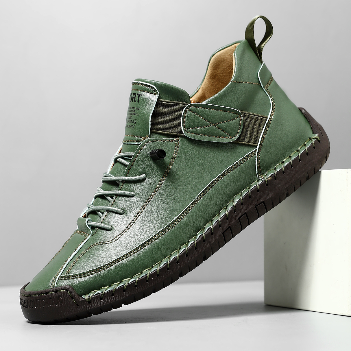 Hand-Stitched Trainers for Men – Soft & Non-Slip
