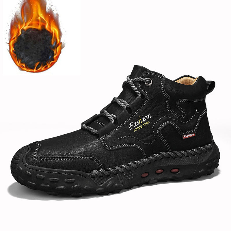 Hand-Stitched Black Ankle Boots for Men – Casual & Comfortable 6