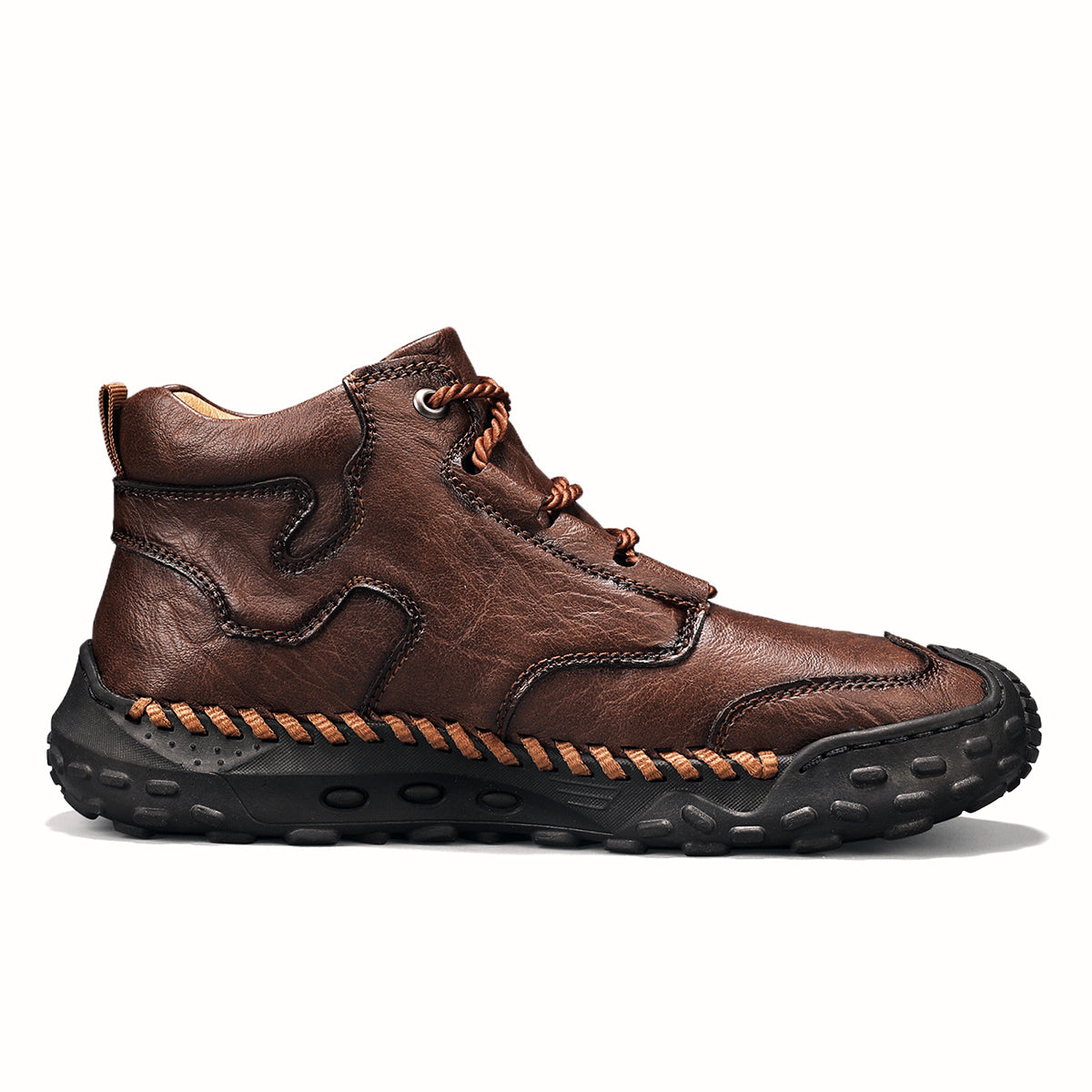 Hand-Stitched Black Ankle Boots for Men – Casual & Comfortable 8