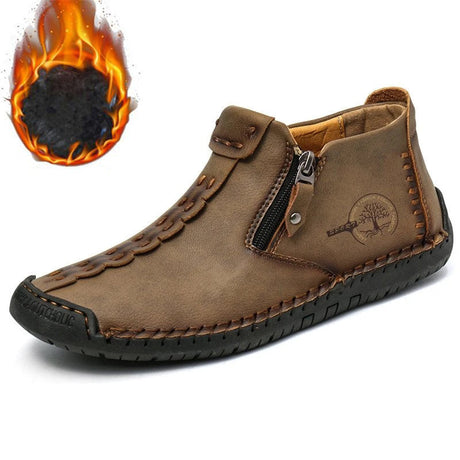 Hand-Stitched Black Ankle Boots for Men – Stylish & Slip-Resistant 10