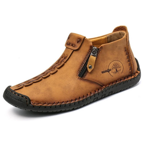 Hand-Stitched Black Ankle Boots for Men – Stylish & Slip-Resistant 3