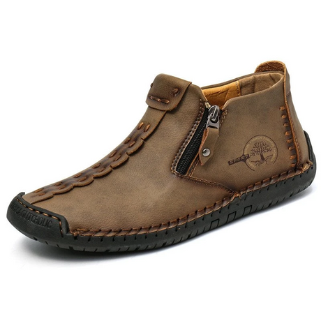 Hand-Stitched Black Ankle Boots for Men – Stylish & Slip-Resistant 4