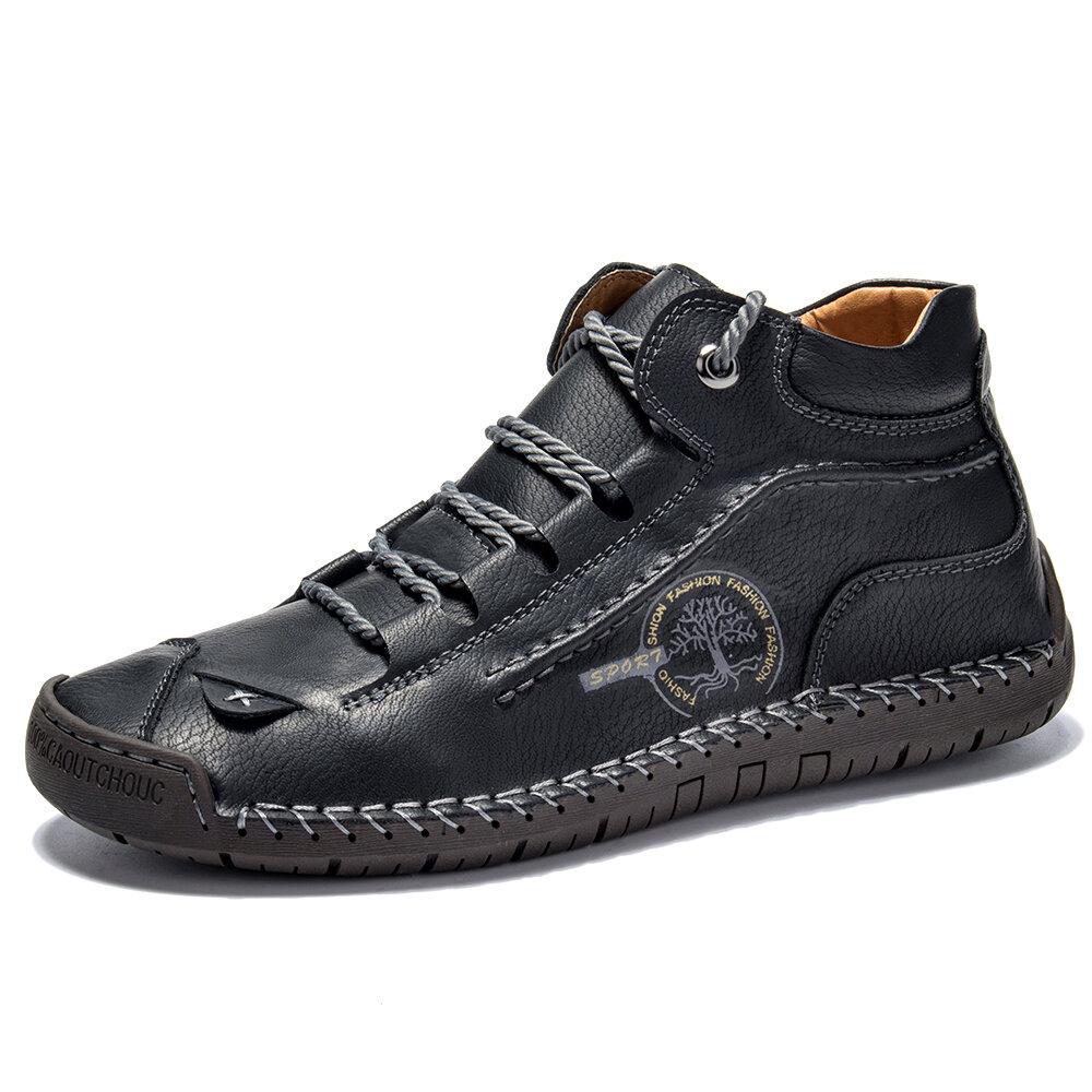 Hand-Stitched Leather Ankle Boots for Men – Comfortable & Non-Slip 3