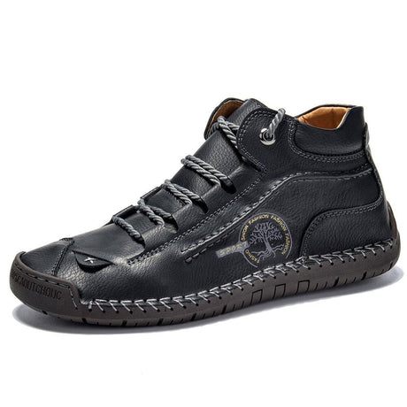 Hand-Stitched Leather Ankle Boots for Men – Comfortable & Non-Slip 3