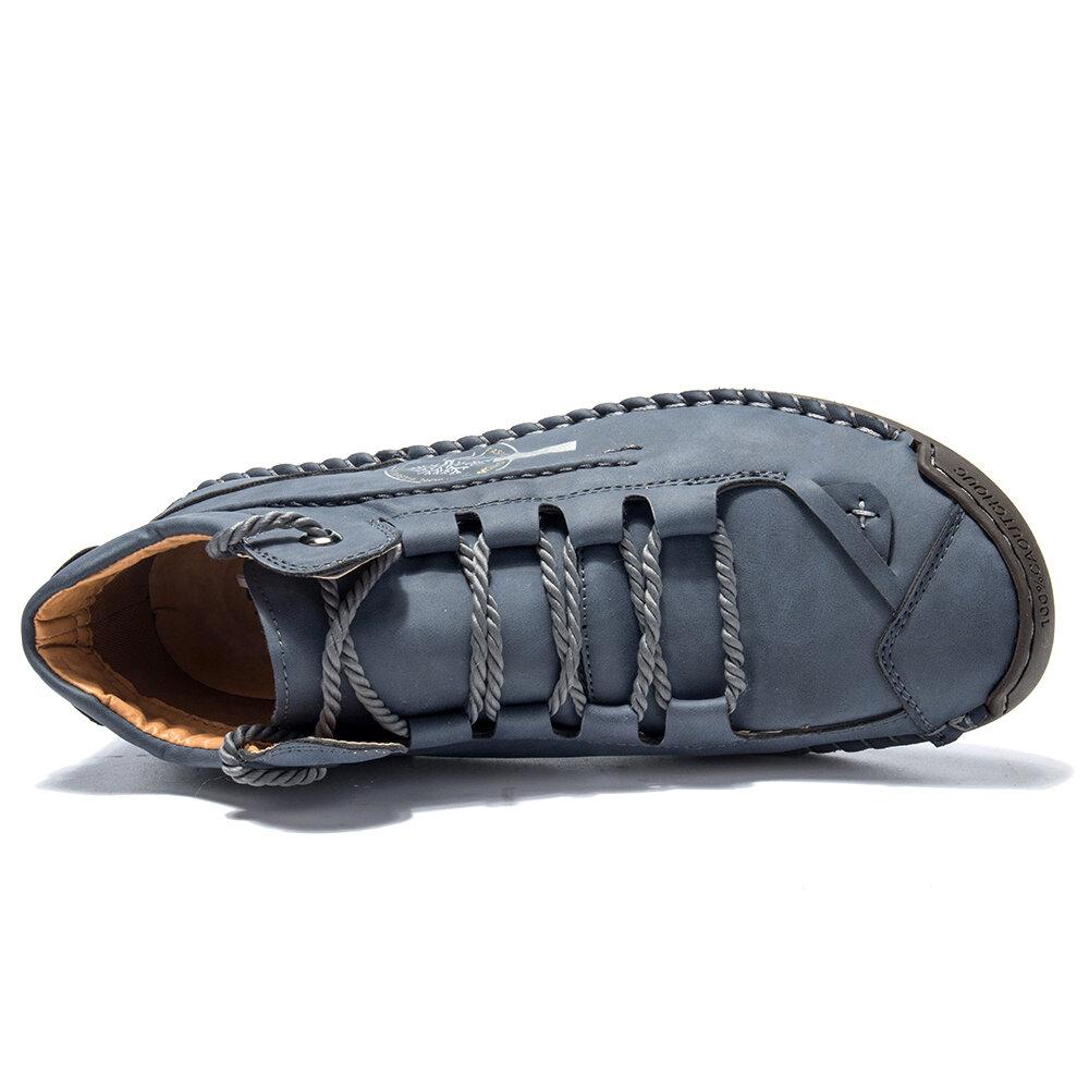 Hand-Stitched Leather Ankle Boots for Men – Comfortable & Non-Slip 8