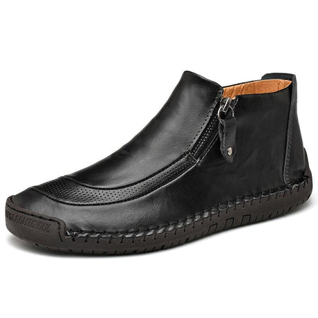 Hand-Stitched Leather Ankle Boots for Men – Comfortable & Stylish 4
