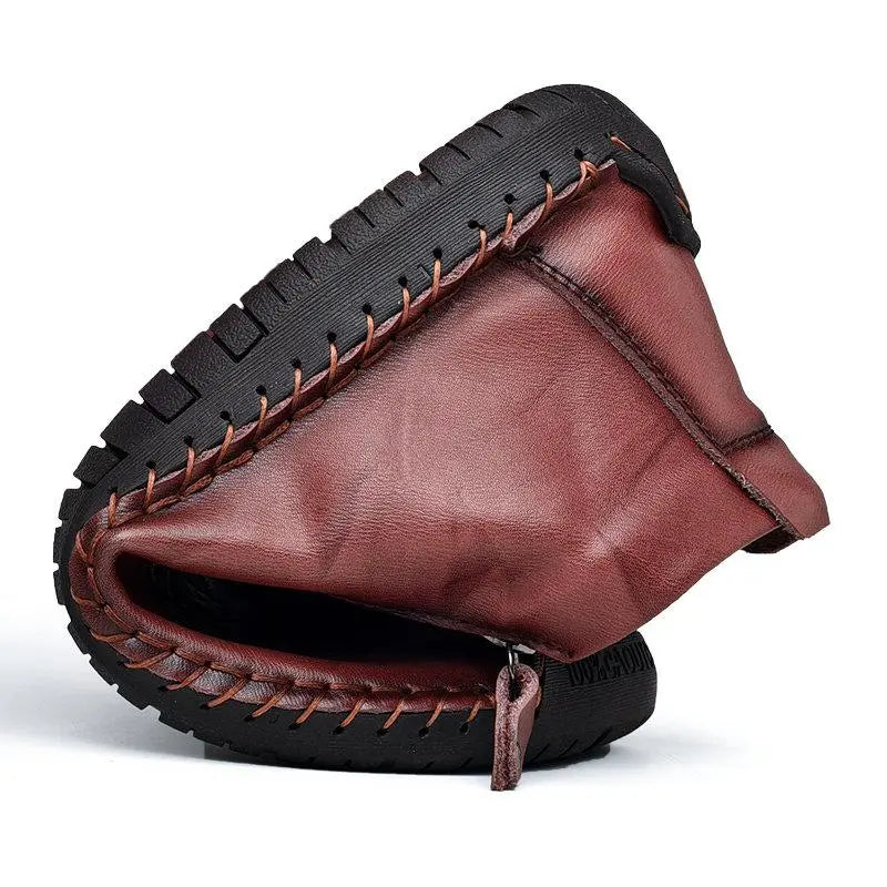 Hand-Stitched Leather Ankle Boots for Men – Comfortable & Stylish 5