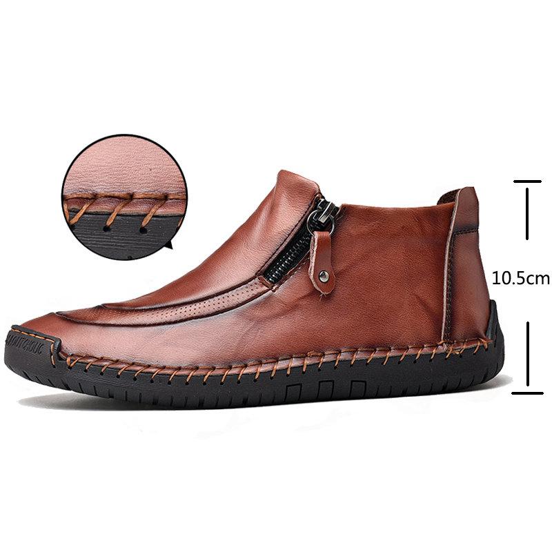 Hand-Stitched Leather Ankle Boots for Men – Comfortable & Stylish 6