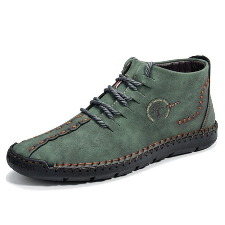 Hand-Stitched Leather Ankle Boots for Men – Soft & Non-Slip Comfort 0