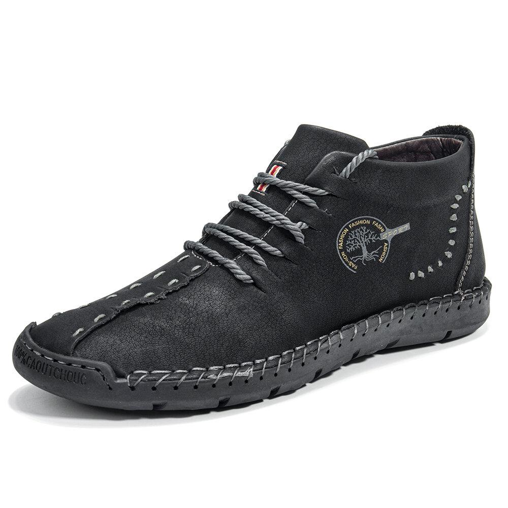 Hand-Stitched Leather Ankle Boots for Men – Soft & Non-Slip Comfort 3