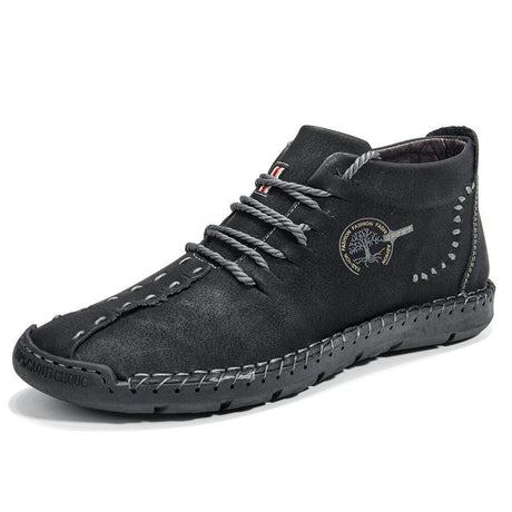 Hand-Stitched Leather Ankle Boots for Men – Soft & Non-Slip Comfort 3