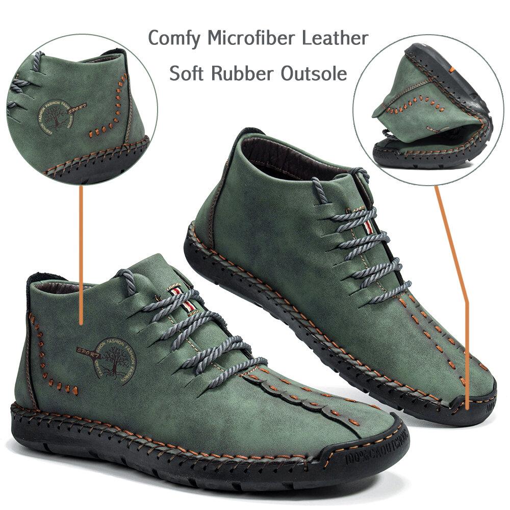 Hand-Stitched Leather Ankle Boots for Men – Soft & Non-Slip Comfort 8