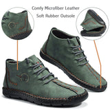 Hand-Stitched Leather Ankle Boots for Men – Soft & Non-Slip Comfort 8