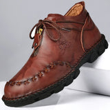 Hand-Stitched Leather Casual Boots for Men – Comfortable & Slip-Resistant 1