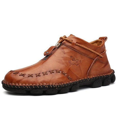 Hand-Stitched Leather Casual Boots for Men – Comfortable & Slip-Resistant 3