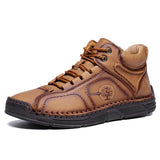 Hand-Stitched Microfiber Leather Ankle Boots for Men – Soft & Non-Slip 2