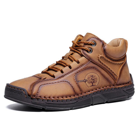 Hand-Stitched Microfiber Leather Ankle Boots for Men – Soft & Non-Slip 2