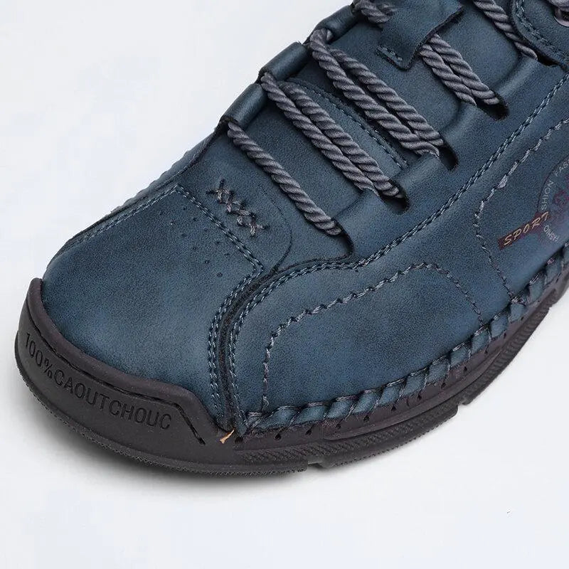 Hand-Stitched Microfiber Leather Ankle Boots for Men – Soft & Non-Slip 5