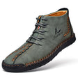 Hand-Stitched Microfiber Leather Ankle Boots for Men – Stylish & Slip-Resistant 12