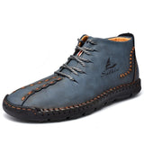 Hand-Stitched Microfiber Leather Ankle Boots for Men – Stylish & Slip-Resistant 3