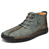 Hand-Stitched Microfiber Leather Ankle Boots for Men – Stylish & Slip-Resistant 4