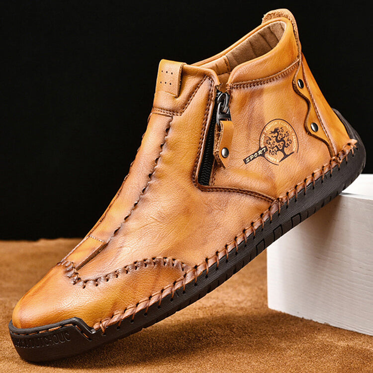 Handmade Microfiber Leather Ankle Boots for Men – Stylish & Versatile 1