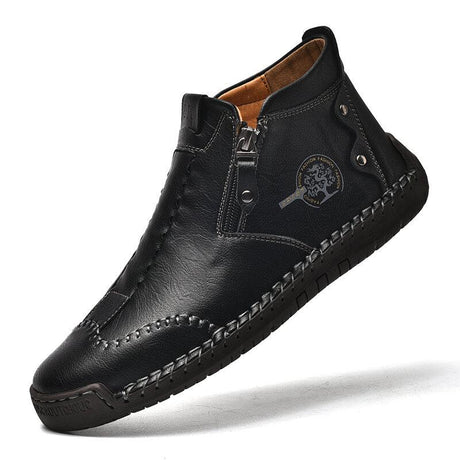 Handmade Microfiber Leather Ankle Boots for Men – Stylish & Versatile 4