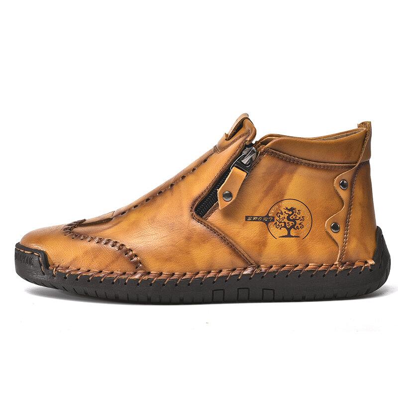 Handmade Microfiber Leather Ankle Boots for Men – Stylish & Versatile 6