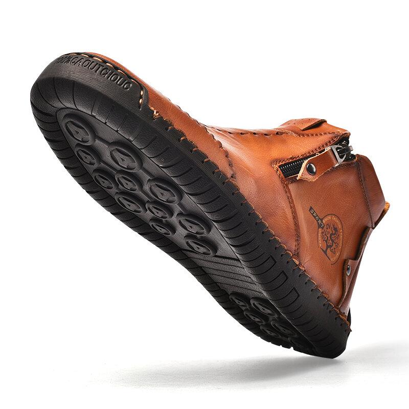 Handmade Microfiber Leather Ankle Boots for Men – Stylish & Versatile 8