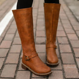 High-Top Biker Boots for Women – Edgy Style with Chunky Heel