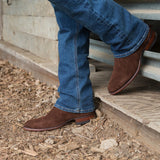 High-Top Cowboy Boots for Men – Stylish & Durable Suede Design