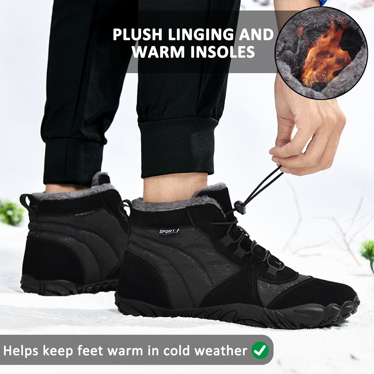 High-Top Hiking Boots for Men – Warm & Comfortable for Winter Adventures 3