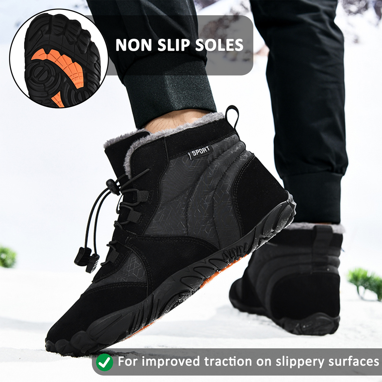 High-Top Hiking Boots for Men – Warm & Comfortable for Winter Adventures 4