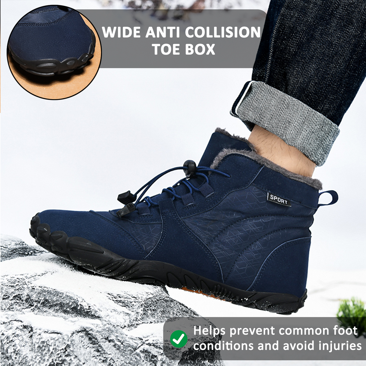 High-Top Hiking Boots for Men – Warm & Comfortable for Winter Adventures 5