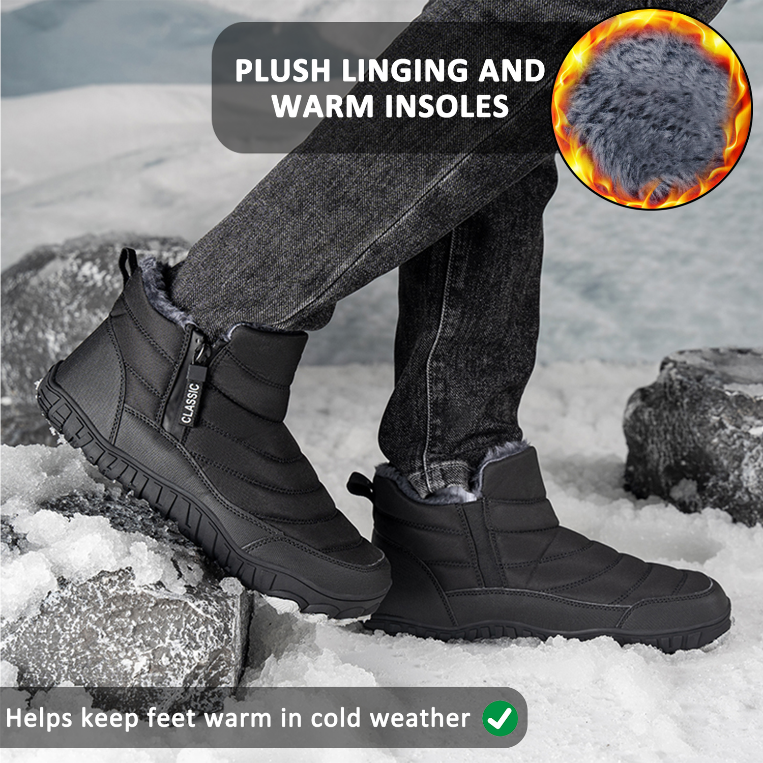 Insulated Snow Boots for Men – Waterproof & Non-Slip Comfort 1